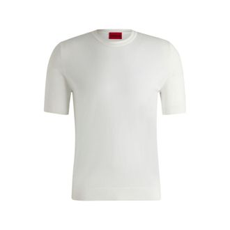 HUGO BOSS Regular-fit knitted sweater with short sleeves