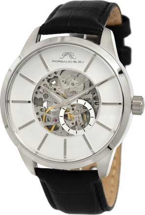Porsamo Bleu Mens Cassius Skeleton Watch, 45mm in Silver at Nordstrom Rack