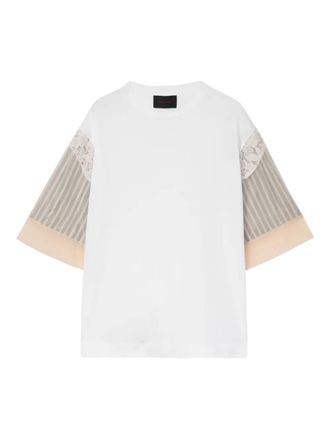 Simone Rocha lace-trimmed T-shirt - men - Cotton - S - White