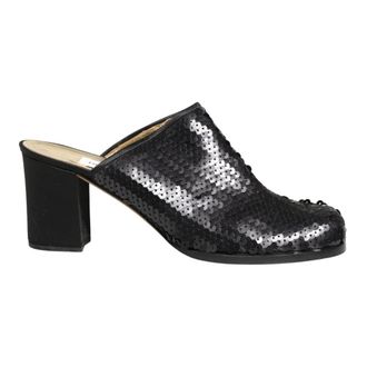 Dolce & Gabbana Mules Sandalen - Dames - Muiltjes - Zwart - 40 EU - Leer - Schoenen