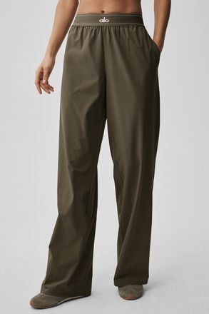 Alo | Suit Up Trouser (Long) in Olive Tree Green, Size: Large
