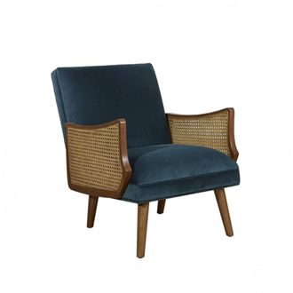 Robin des Bois Sill&oacute;n de hevea, rejilla y terciopelo bleu paon