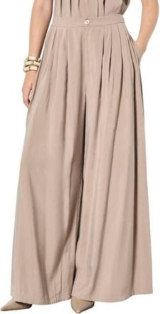 Apricot Pleat Detail Super Wide Trouser in Stone at Nordstrom, Size Xx-Large