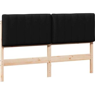 vidaXL Cabecero Tapizado Marr&oacute;n Y Negro 150 Cm Madera De Pino Macizo Vidaxl