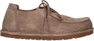 Birkenstock Taupe Utti Lace Leather Derby Shoes