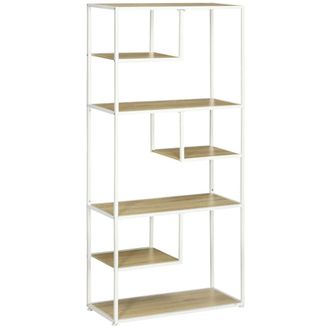 HOMCOM Estanter&iacute;a de almacenaje 83x34x180 cm roble