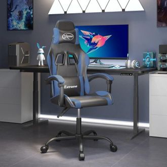 vidaXL Silla Gaming Cuero Sint&eacute;tico Negro Y Azul Vidaxl