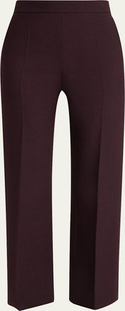 Chlo&eacute; Lower Impact Wool Crepe Straight-Leg Ankle Pants