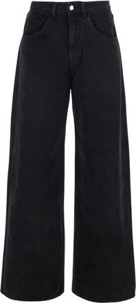 Icon Denim Los Angeles Poppy Wide-leg Jeans - Dames - Loose Fit Jeans - Zwart - W25 - Katoen - Jeans