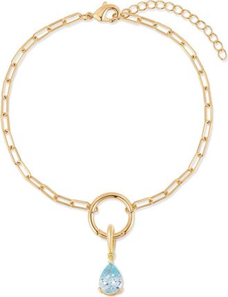 Brook & York Colette Mini Teardrop Birthstone Bracelet in Gold/march at Nordstrom