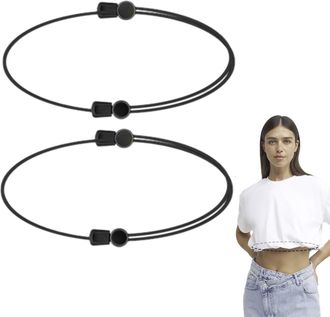 Generic Crop Tuck Band Women, 2 Pieces Shirt Tuck Band Women, Adjustable Crop Top Bands For Tucking, Elastic CropBand For Tucking Shirts, Sweater Belt For Tuc