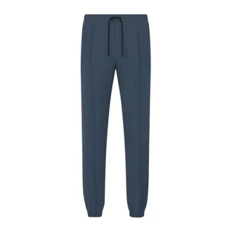 Dior Gekreukte broek met trekkoord - Heren - Broeken - Blauw - Maat: S Wol