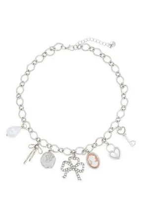 BP. Bow Charm Necklace in Rhodium at Nordstrom Rack
