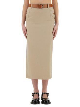Moschino Virgin Wool Skirt - Beige
