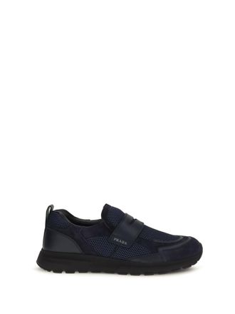 Prada Blue Textured Sport Loafers