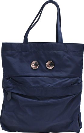 Anya Hindmarch Eyes Tote Bag in Navy Blue Nylon