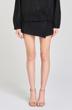 Wayf Parker Faux Wrap Skort in Black at Nordstrom, Size X-Small