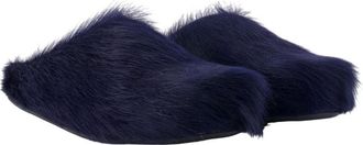 Marni Mens Fussbett Sabot Flat Blue Calfskin