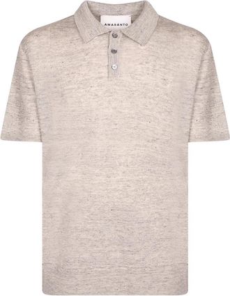 Amaranto Polo Shirt met korte mouwen - Heren - Polos - Grijs - L - Katoen - Tops