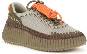 Chlo&eacute; Womens Nama Sneakers Army Green