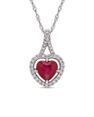 Rina Limor 14K 1.20 Ct. Tw. Diamond & Ruby Pendant Necklace