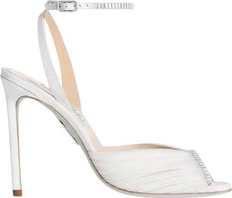 Aquazzura Be Mine Sandal 105 - Dames - Sandalen met hakken - Wit - 39 EU - Leer - Schoenen