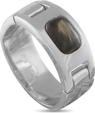 Herm&egrave;s Pre-Owned Hermes 18K White Gold Quartz Ring 5104