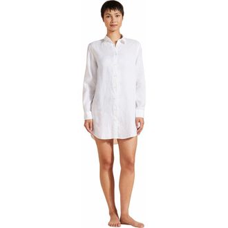 Vilebrequin Womens Solid Linen Shirt Dress in Blanc at Nordstrom, Size Medium