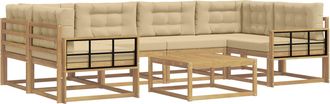 vidaXL Conjunto De Sof&aacute;s De Exterior 5 Uds. Y Beige Vidaxl