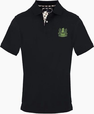 Aquascutum Mens Collared Neck Short Sleeve Polo Shirt - Black - Size: 42