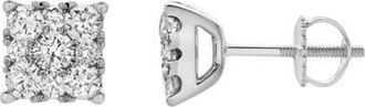LuvMyJewelry Nova 14K White Gold Cluster Lab Grown Diamond Unisex Earrings - 0.75 Cts at Nordstrom