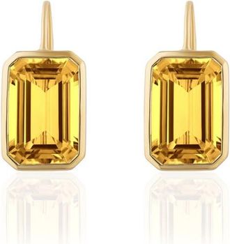 Goshwara Gossip Emerald Cut Drop Earrings in Yellow at Nordstrom