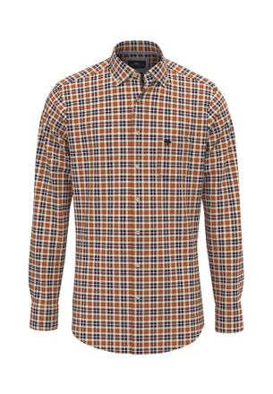 Fynch-Hatton Karohemd FYNCH-HATTON, Damen, Gr. M, N-Gr, orange (flame), Obermaterial: 100% Baumwolle, kariert, regular fit, mit Kn&ouml;pfen, Hemden Karohemd, mit Logo-