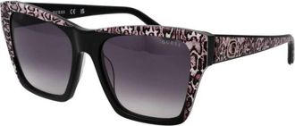Guess Zwarte Vierkante Gradient Lens Zonnebril - Dames - Zonnebrillen - Zwart - ONE Size - Accessoires