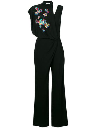 Vionnet gedrapeerde jumpsuit - Zwart