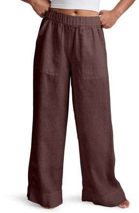 Beyond Yoga Softwash Wide Leg Linen Pants in Iced Mocha at Nordstrom, Size X-Small