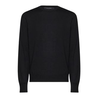 Tagliatore Marley Crewneck Sweater - Knitwear - Hombre - Negro - 3XL