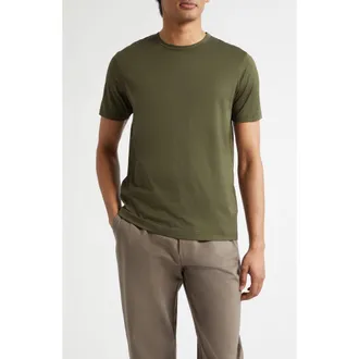 Sunspel Cotton Crewneck T-Shirt in Deep Olive at Nordstrom, Size Xx-Large