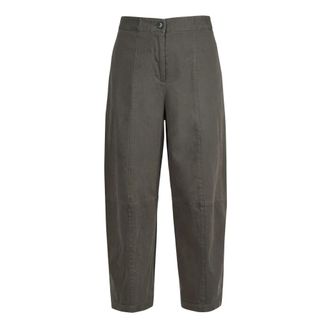 Alessia Santi Stretch Twill Cropped Broeken - Dames - Vrijetijds broeken - Groen - S - Katoen - Broeken