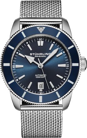 St&uuml;hrling Mens Marinier 4079 Aquadiver 42mm - Blue Stainless Steel - One Size