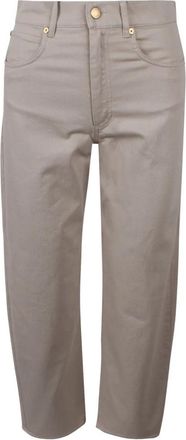 Max Mara Stretch Bull Denim Broek - Dames - Vrijetijds broeken - Beige - M - Denim - Broeken