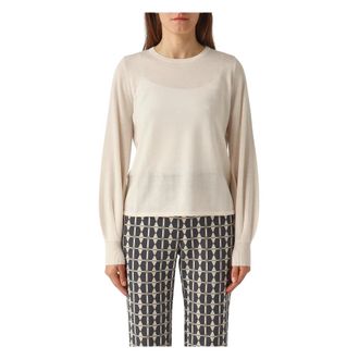 Maliparmi Maliparmi, Tops, Dames, Wit, M, Wol, Gebreide trui met ronde hals