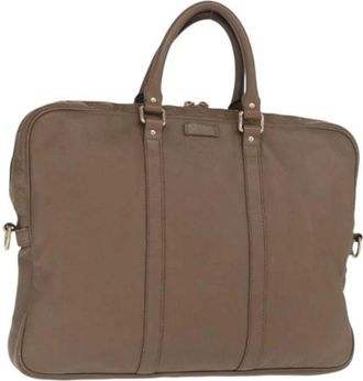 Gucci Pre-owned Handbags, female, Brown, Size: ONE SIZE Pre-owned Vintage Leather Handbag