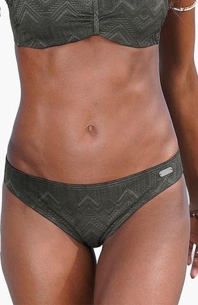 Lascana Womens Textured Classic Bikini Bottom in Olive at Nordstrom, Size 10