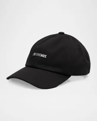 Jacquemus Men & apos;s Gadjo Denim Metal-Logo Baseball Cap