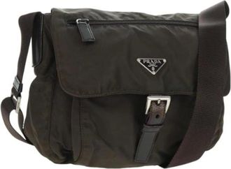 Prada Pre-owned Cross Body Bags, female, Green, Size: ONE SIZE Pre-owned Vintage Nylon Cross Body Bag