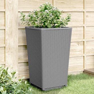 vidaXL Vidaxl - Jardineras 2 Unidades Pp Gris Claro 32,5x32,5x57 Cm