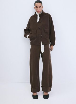 Mango Jeans balloon bordo inferiore con risvolto cioccolato - Donna - 36 - MANGO