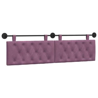vidaXL Cabecero Colgante Con Luz Led Morado Terciopelo Vidaxl