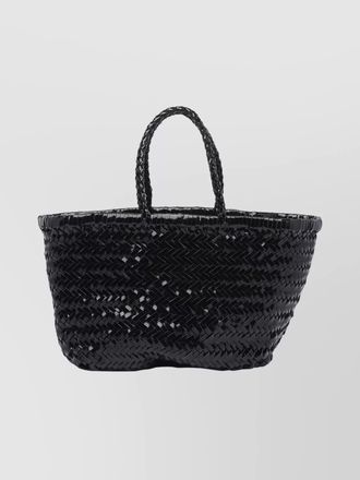 Dragon Diffusion woven effect hand bag with two handles